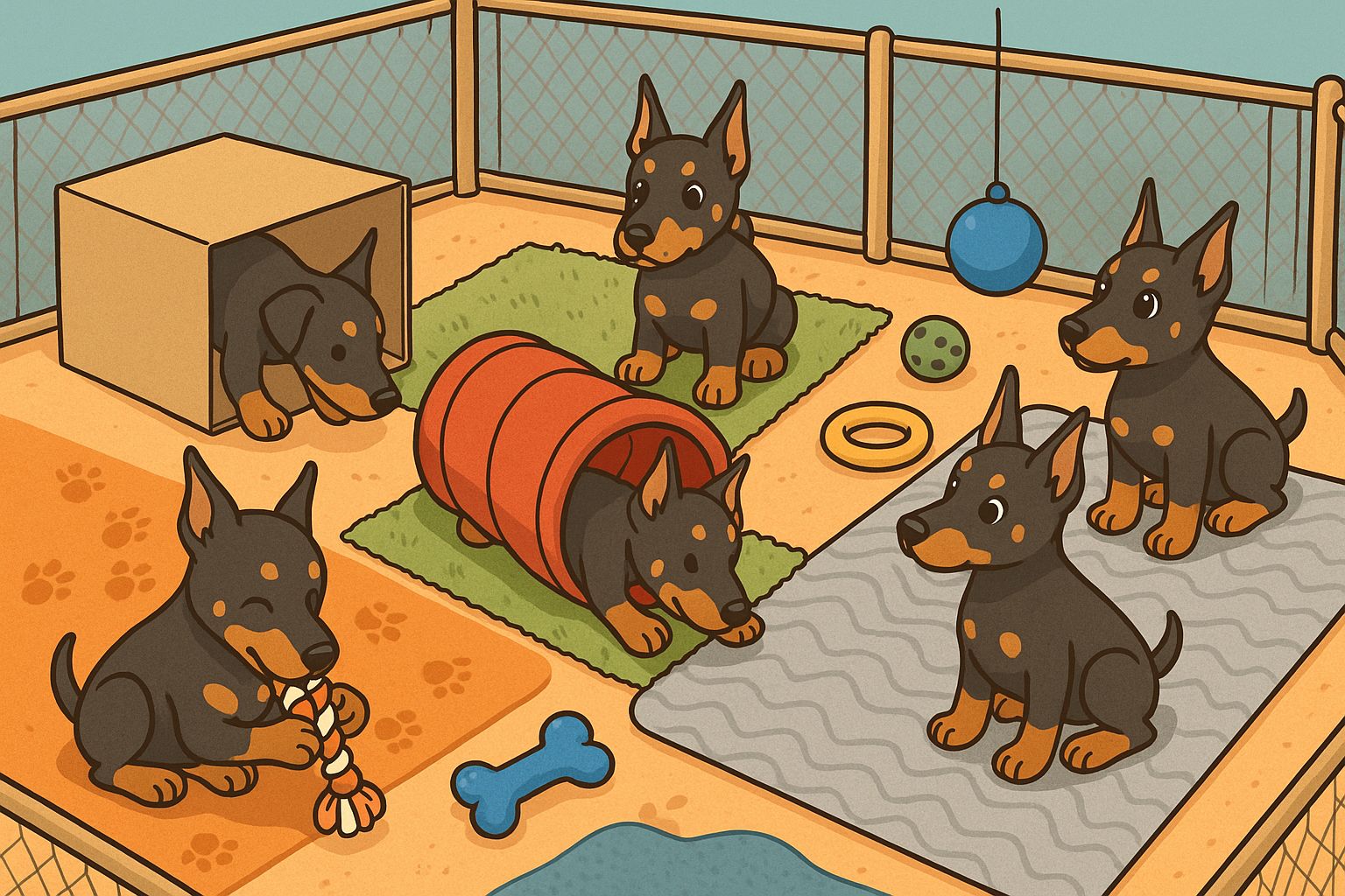 The Wonder Doberman Early Puppy Socialization Program: A Day-by-Day Guide from Birth to 10 Weeks